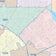Colorcast Zip Code Style Wall Map of Garland, TX
