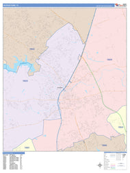 Colorcast Zip Code Style Wall Map of Georgetown, TX