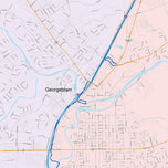 Colorcast Zip Code Style Wall Map of Georgetown, TX