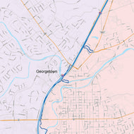 Colorcast Zip Code Style Wall Map of Georgetown, TX
