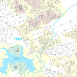 Premium Style Wall Map of Georgetown, TX