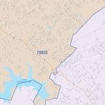 Colorcast Zip Code Style Wall Map of Georgetown, TX