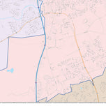 Colorcast Zip Code Style Wall Map of Georgetown, TX