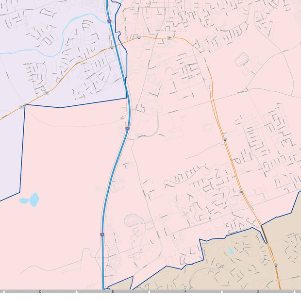 Georgetown Zip Code Map Colorcast Zip Code Style Wall Map of Georgetown, TX – Texas Map Store