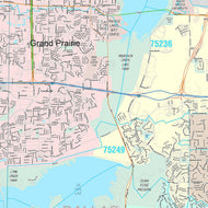 Premium Style Wall Map of Grand Prairie, TX
