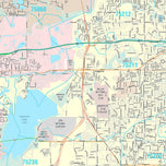Premium Style Wall Map of Grand Prairie, TX