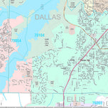 Premium Style Wall Map of Grand Prairie, TX