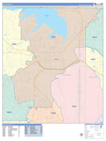 Colorcast Zip Code Style Wall Map of Grapevine, TX