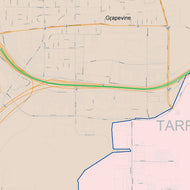 Colorcast Zip Code Style Wall Map of Grapevine, TX