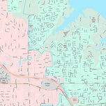 Premium Style Wall Map of Grapevine, TX
