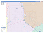 Colorcast Zip Code Style Wall Map of Harlingen, TX