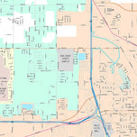 Premium Style Wall Map of Harlingen, TX