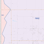 Colorcast Zip Code Style Wall Map of Harlingen, TX