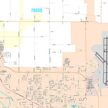 Premium Style Wall Map of Harlingen, TX