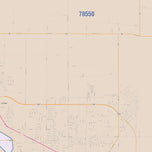 Colorcast Zip Code Style Wall Map of Harlingen, TX