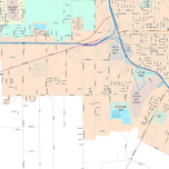 Premium Style Wall Map of Harlingen, TX
