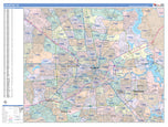 Colorcast Zip Code Style Wall Map of Houston by Market Maps