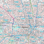 Premium Style Wall Map of Houston, TX