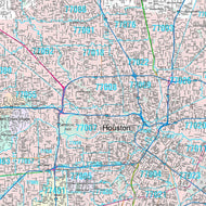 Premium Style Wall Map of Houston, TX