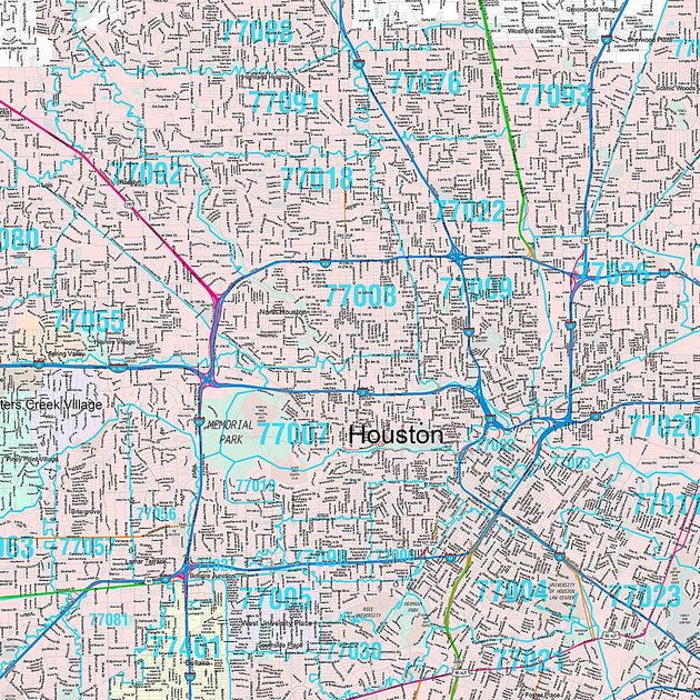 Premium Style Wall Map of Houston, TX – Texas Map Store
