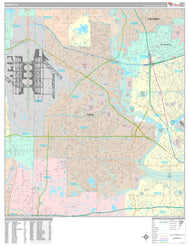 Premium Style Wall Map of Irving, TX