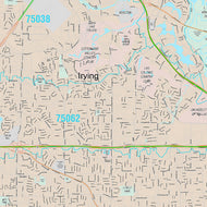 Premium Style Wall Map of Irving, TX