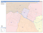 Colorcast Zip Code Style Wall Map of Killeen, TX