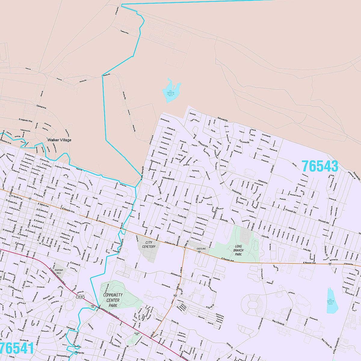 Premium Style Wall Map of Killeen by Market Maps