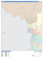 Colorcast Zip Code Style Wall Map of Laredo, TX