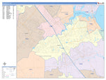 Colorcast Zip Code Style Wall Map of League City, TX
