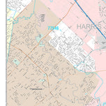Premium Style Wall Map of League City, TX