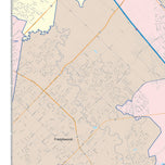 Colorcast Zip Code Style Wall Map of League City, TX