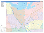Colorcast Zip Code Style Wall Map of Lewisville, TX
