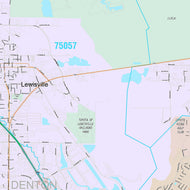 Premium Style Wall Map of Lewisville, TX