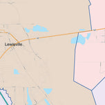Colorcast Zip Code Style Wall Map of Lewisville, TX
