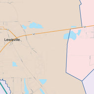 Colorcast Zip Code Style Wall Map of Lewisville, TX