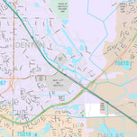 Premium Style Wall Map of Lewisville, TX