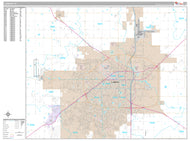 Premium Style Wall Map of Lubbock, TX