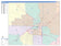 Colorcast Zip Code Style Wall Map of Lubbock, TX