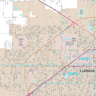 Premium Style Wall Map of Lubbock, TX