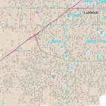 Premium Style Wall Map of Lubbock, TX