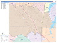 Colorcast Zip Code Style Wall Map of Mansfield, TX