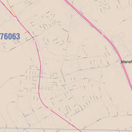 Colorcast Zip Code Style Wall Map of Mansfield, TX