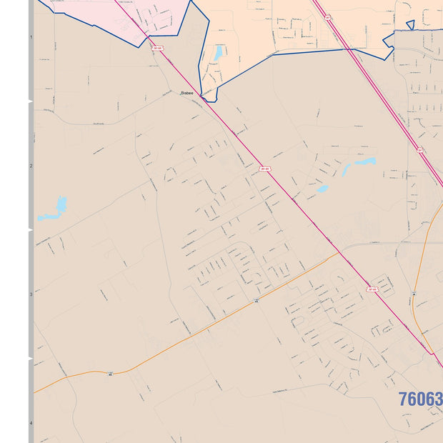 Colorcast Zip Code Style Wall Map of Mansfield, TX – Texas Map Store