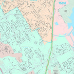 Premium Style Wall Map of Mansfield, TX