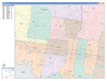 Colorcast Zip Code Style Wall Map of McAllen, TX