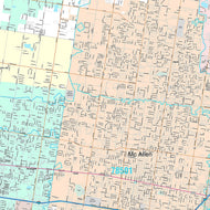Premium Style Wall Map of McAllen, TX