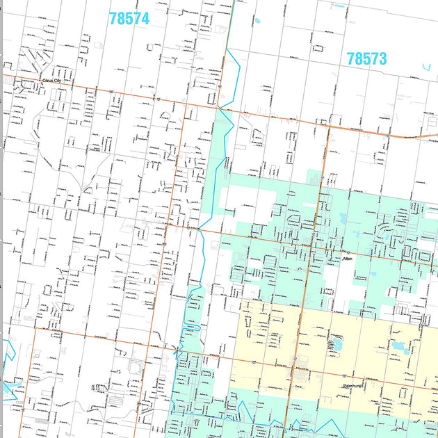 Premium Style Wall Map of McAllen, TX – Texas Map Store