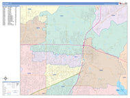 Colorcast Zip Code Style Wall Map of McKinney, TX