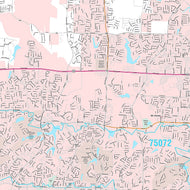 Premium Style Wall Map of McKinney, TX